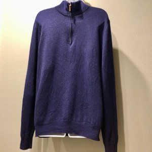 Nordstrom 100% Cashmere Quarter Zip Pullover Sweater